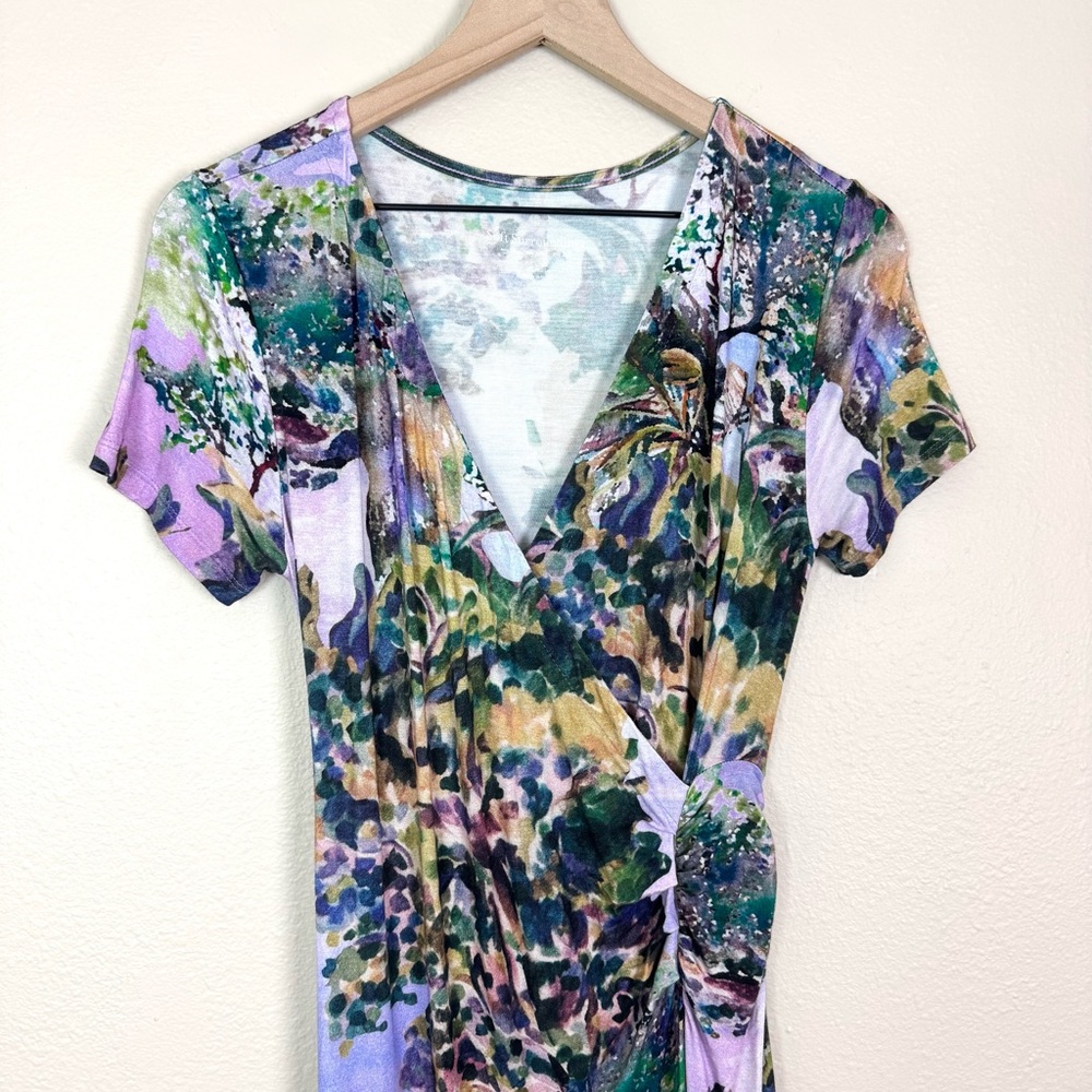 Soft Surroundings Joanna Faux Wrap Jersey Dress Joli Jardin Floral Print Size XS - Picture 4 of 9